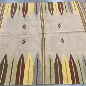 Kilim Shiraz Handwoven Wool Vintage Area Rug 56 inches x 61 inches